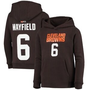 NFL NWT Cleveland Browns Baker Mayfield #6 Fleece Pullover Hoodie Youth XL
